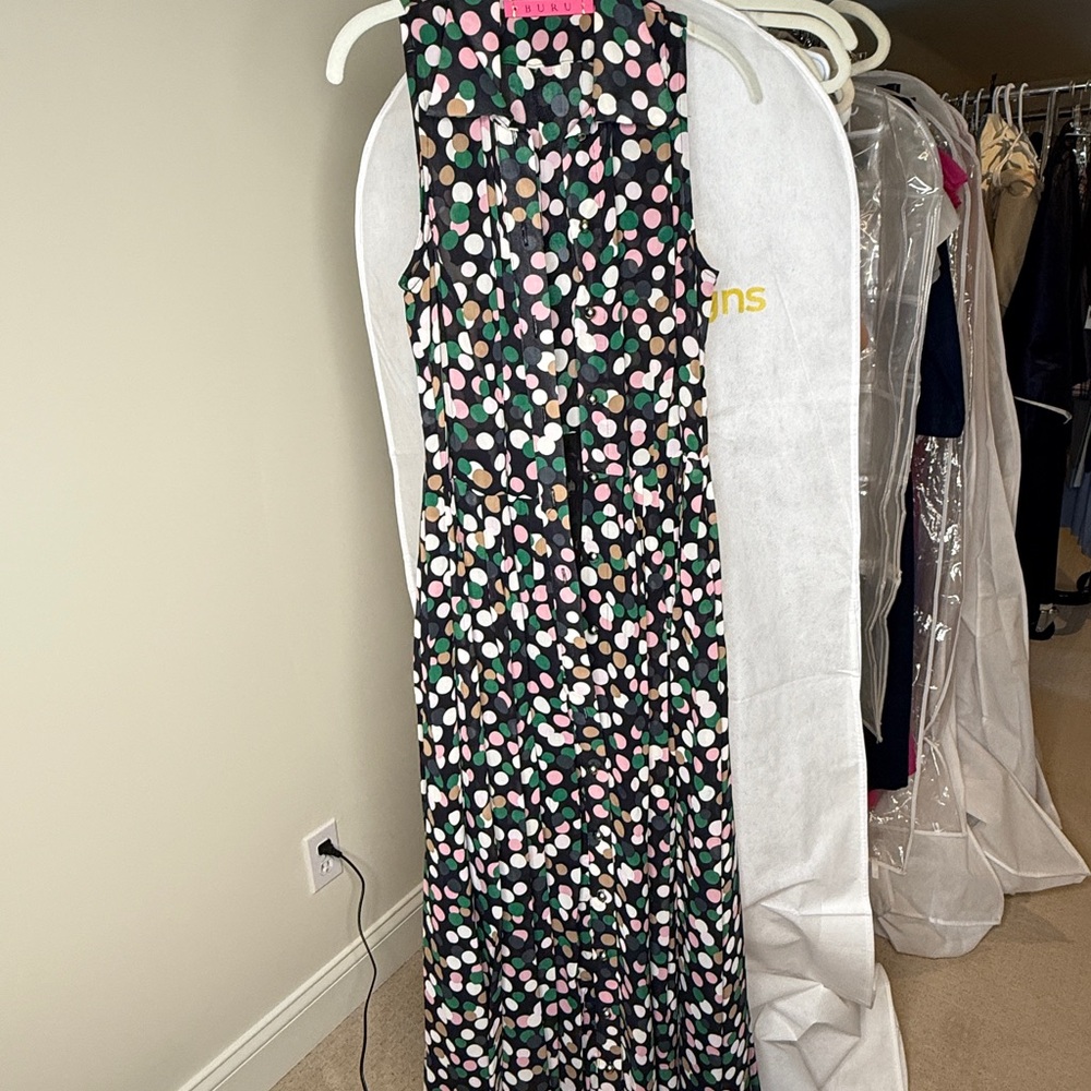 Bury Pink Label Polka Dot Sleeveless Maxi Dress